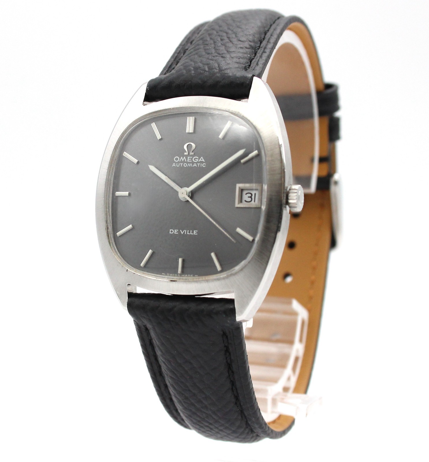 OMEGA De Ville Ref.162.045 Square 32mm Gray Auto Men Vintage 1970s JAPAN Z138