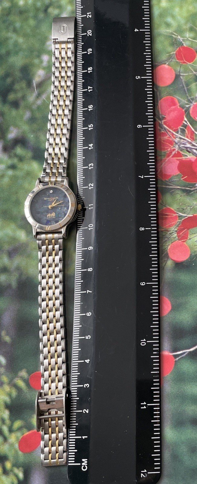 1980s Michel Jurdain opal gemstone mosaic Diamond Swiss movement Watch