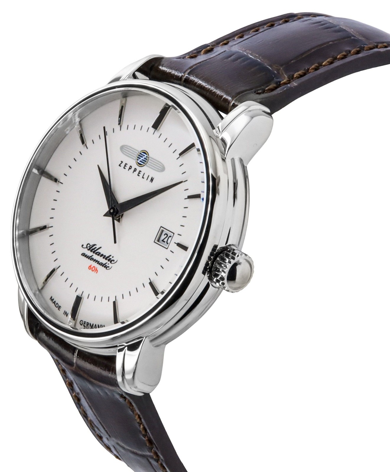 Zeppelin Atlantic Leather Strap Full Luminous Dial Automatic Z84605 Mens Watch