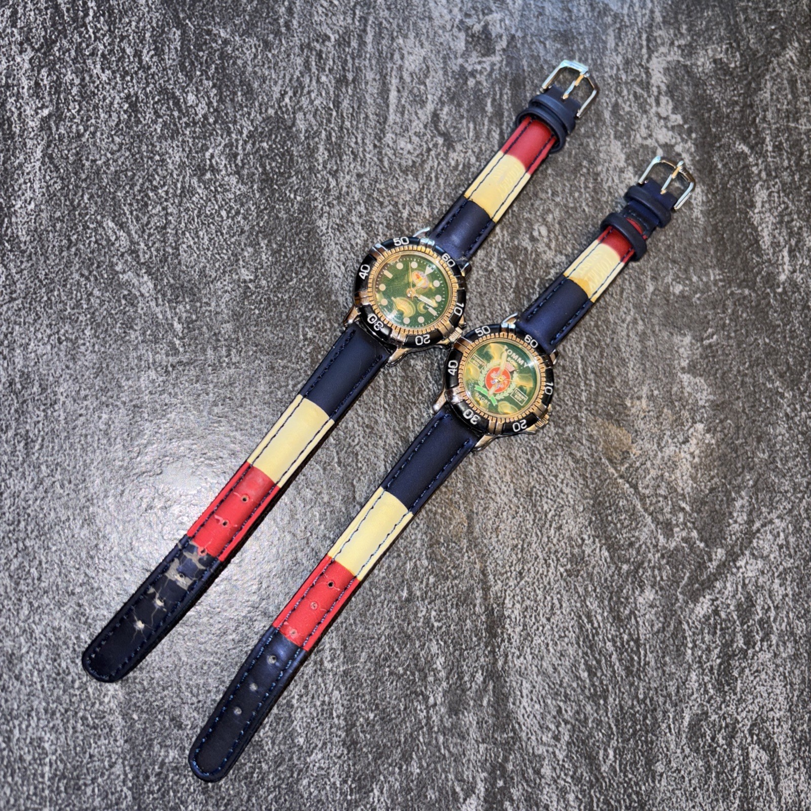 Tommy Hilfiger Ladies Watch Red White And Blue Logo Vintage 90s Leather Strap X2