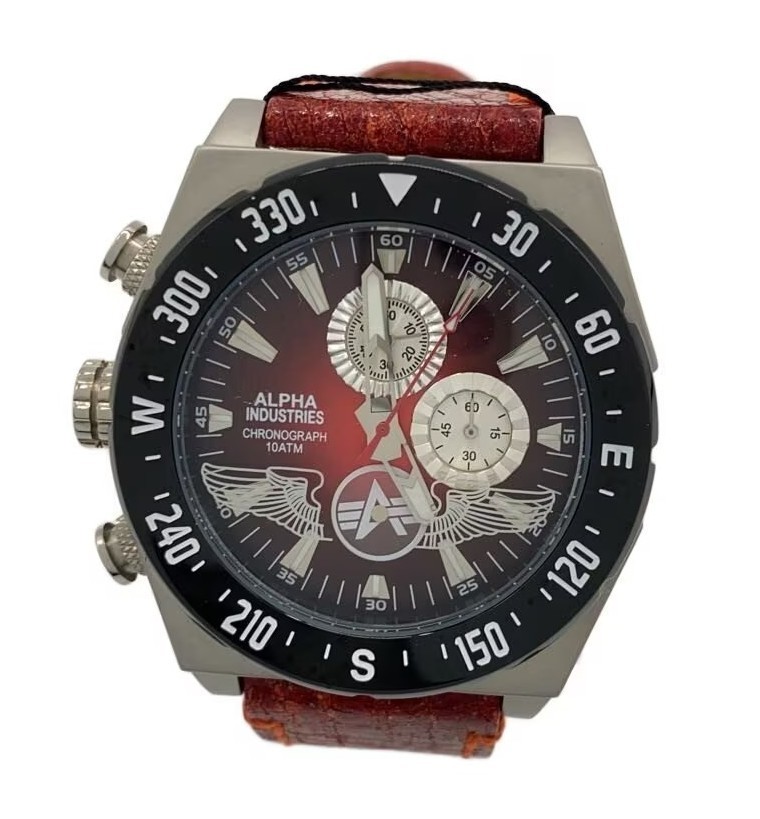 ALPHA INDUSTRIES Chronograph men Quartz red Watch Japan – Rank B
