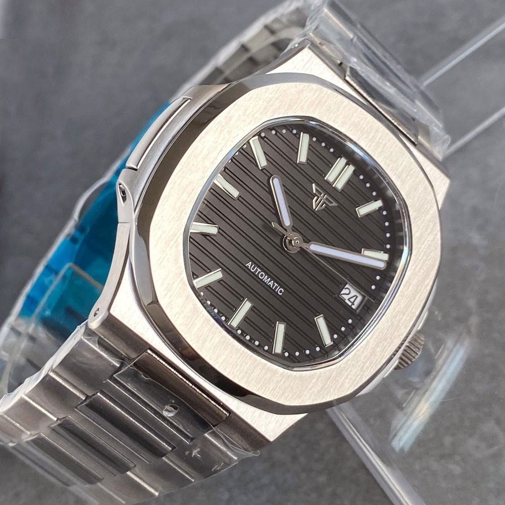 Tandorio 40mm Business Square Sapphire 20ATM Lume Automatic NH35A Men Watch Date