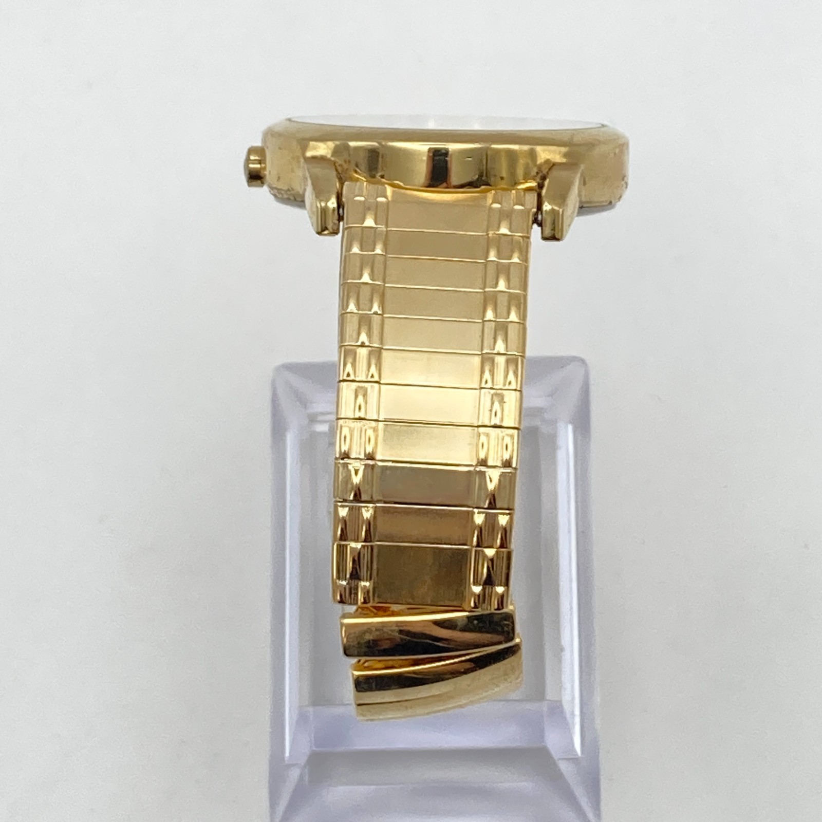 Timex Easy Reader Mens Watch 35mm Gold Tone Indiglo Date Stretch 30M New Battery