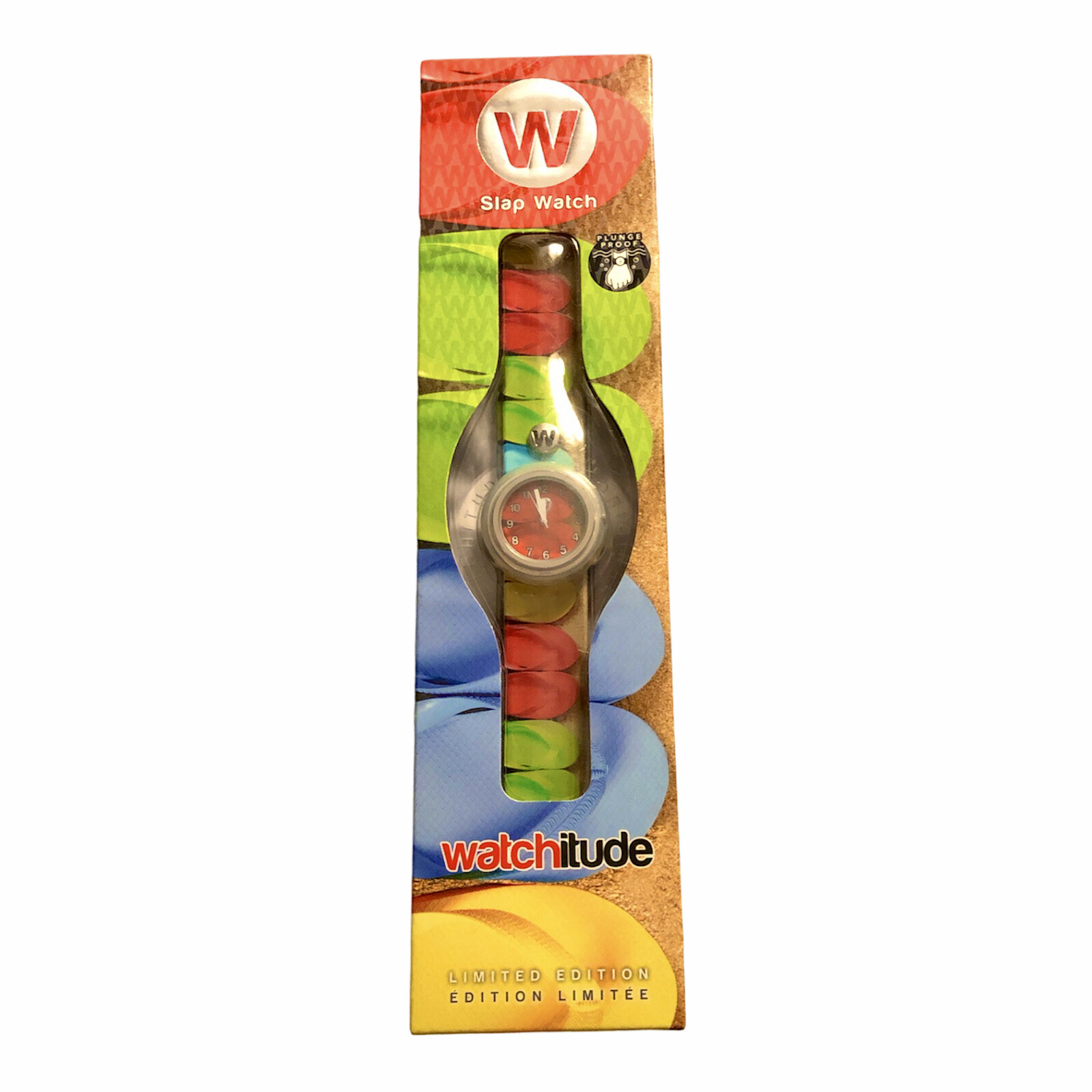 Watchitude Slap Watch #362 FLIP FLOPs Limited Edition Pink & Green Yellow NEW