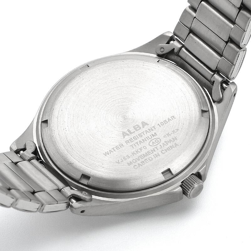 SEIKO ALBA AQPJ402 Titanium Analog Quartz Watch Black Dial 38mm