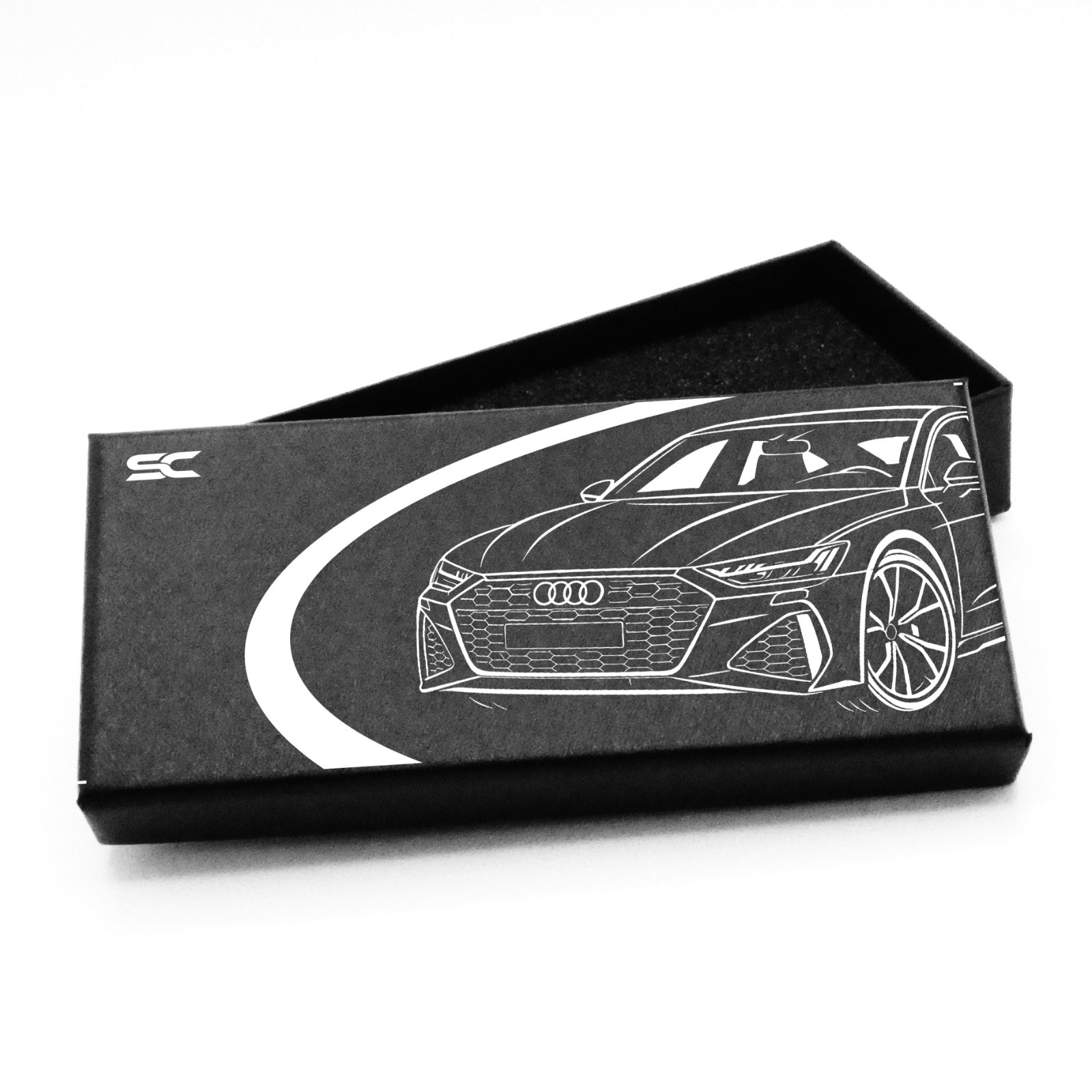 Audi Sport Heritage Stripe Black & Red Fan Art Quartz Wrist Watch RS