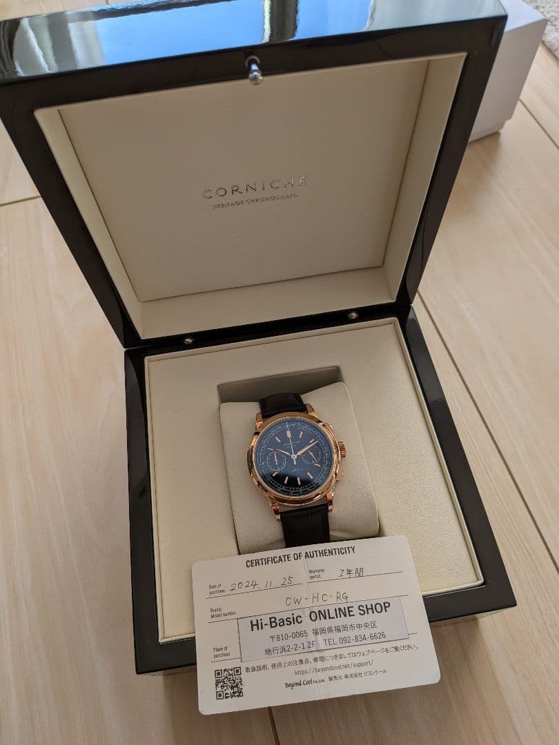 Corniche Heritage Chronograph Quartz Working Watch 13-19cm 5.12-7.48in RG Japan