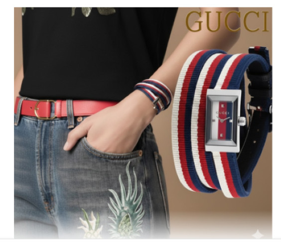 GUCCI Luxury Waterproof Sapphire Crystal Watch Quartz Ladies YA147502 Authentic