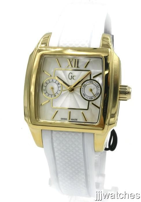 New Swiss Guess Gc Women Gold Multi-Function Pearl Watch 35 x 45mm 26004L1 $329