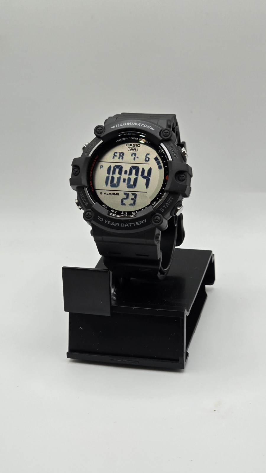 Casio AE1500WH-1AV Digital Chronograph Watch Illuminator 5 Alarms