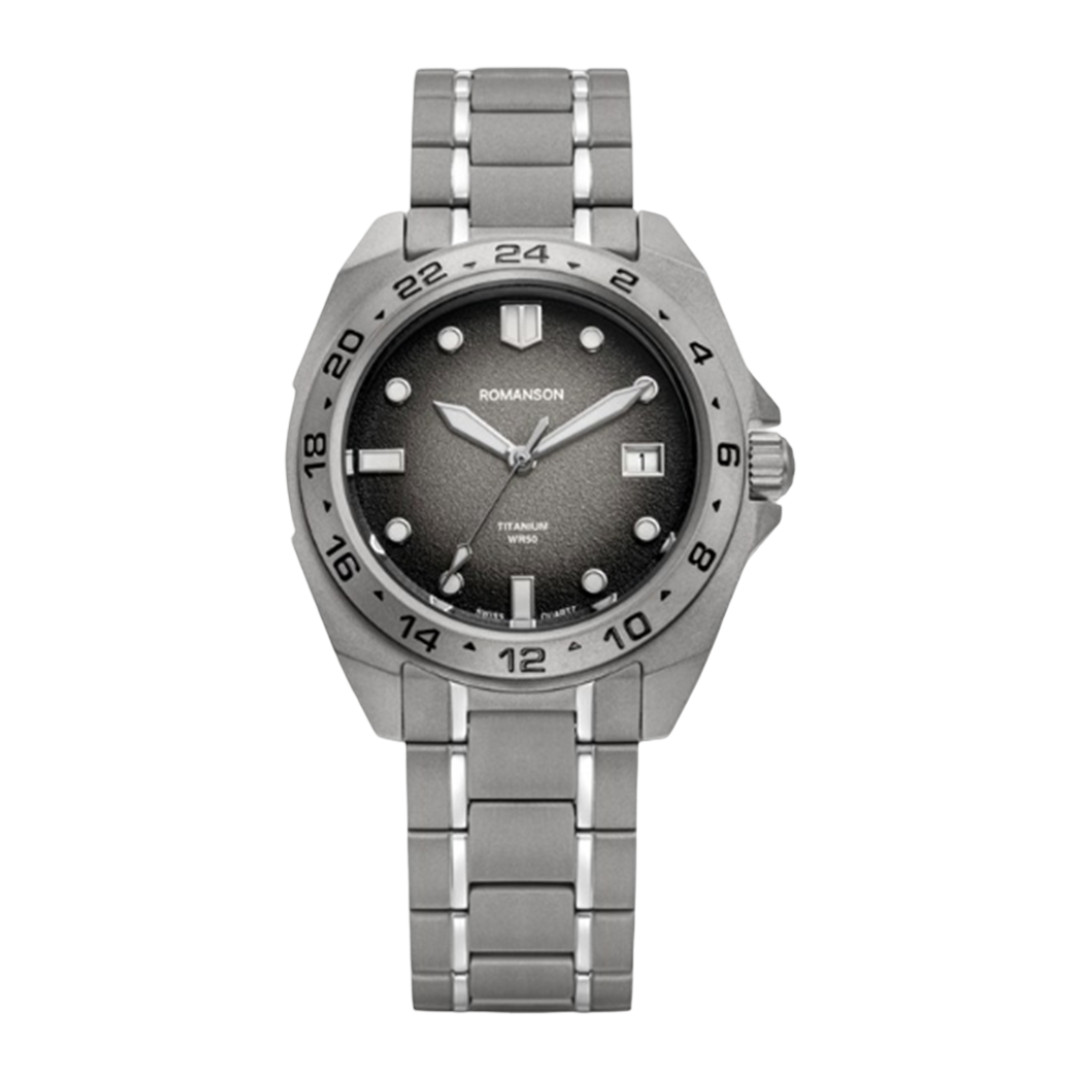 Romanson Titanium Watch Men Swiss Ronda 515 Quartz 40mm Lightweight