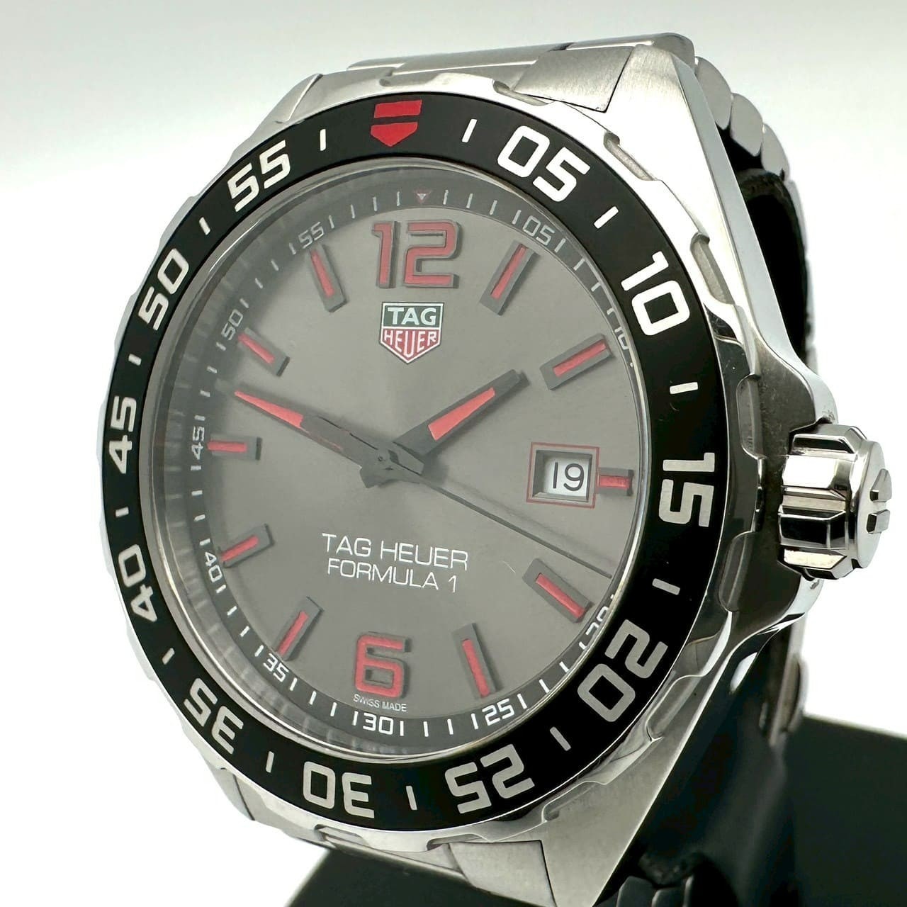 TAG Heuer Formula 1 WAZ1018 Quartz Grey Dial Mens Watch Steel 42mm