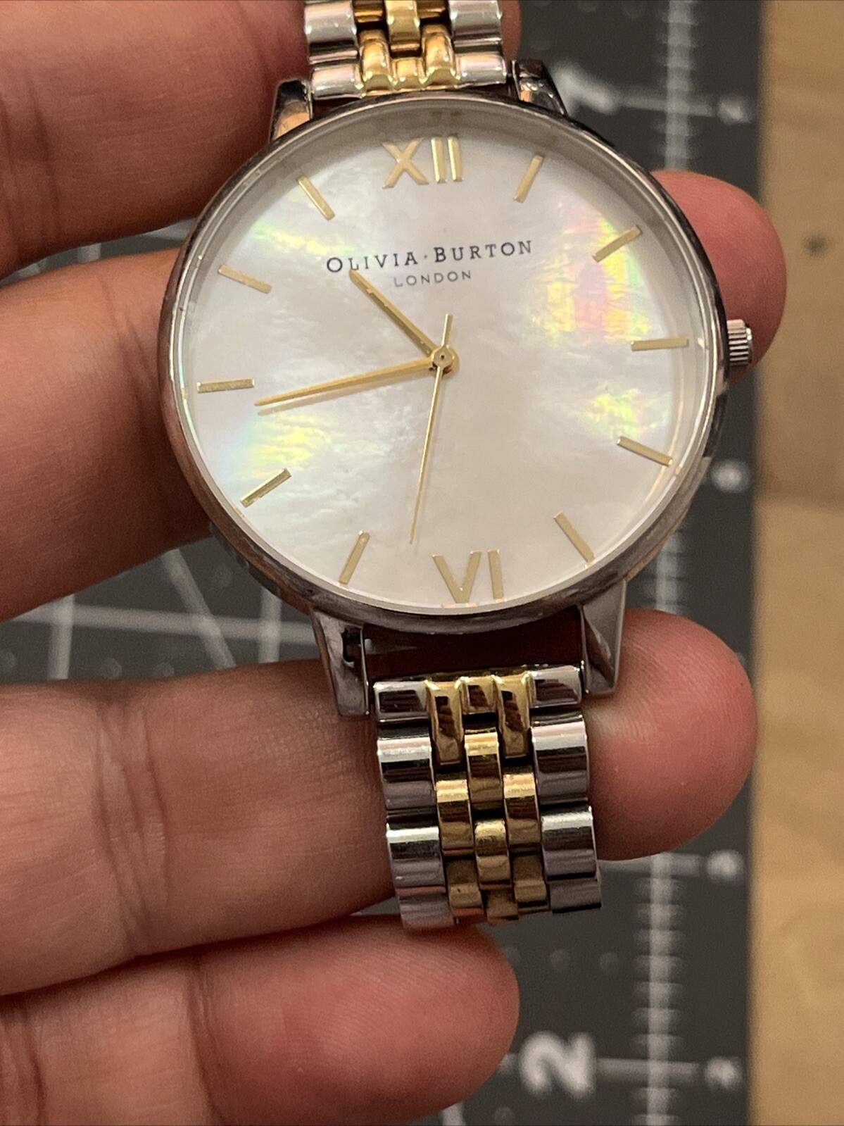olivia burton London england 38mm two tone mother of pearl Ladies Watch