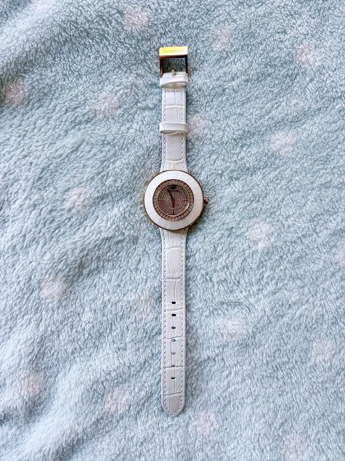 Swarovski Octea Dressy White Rose Gold Steel White Women’s Watch 5095383 Bling