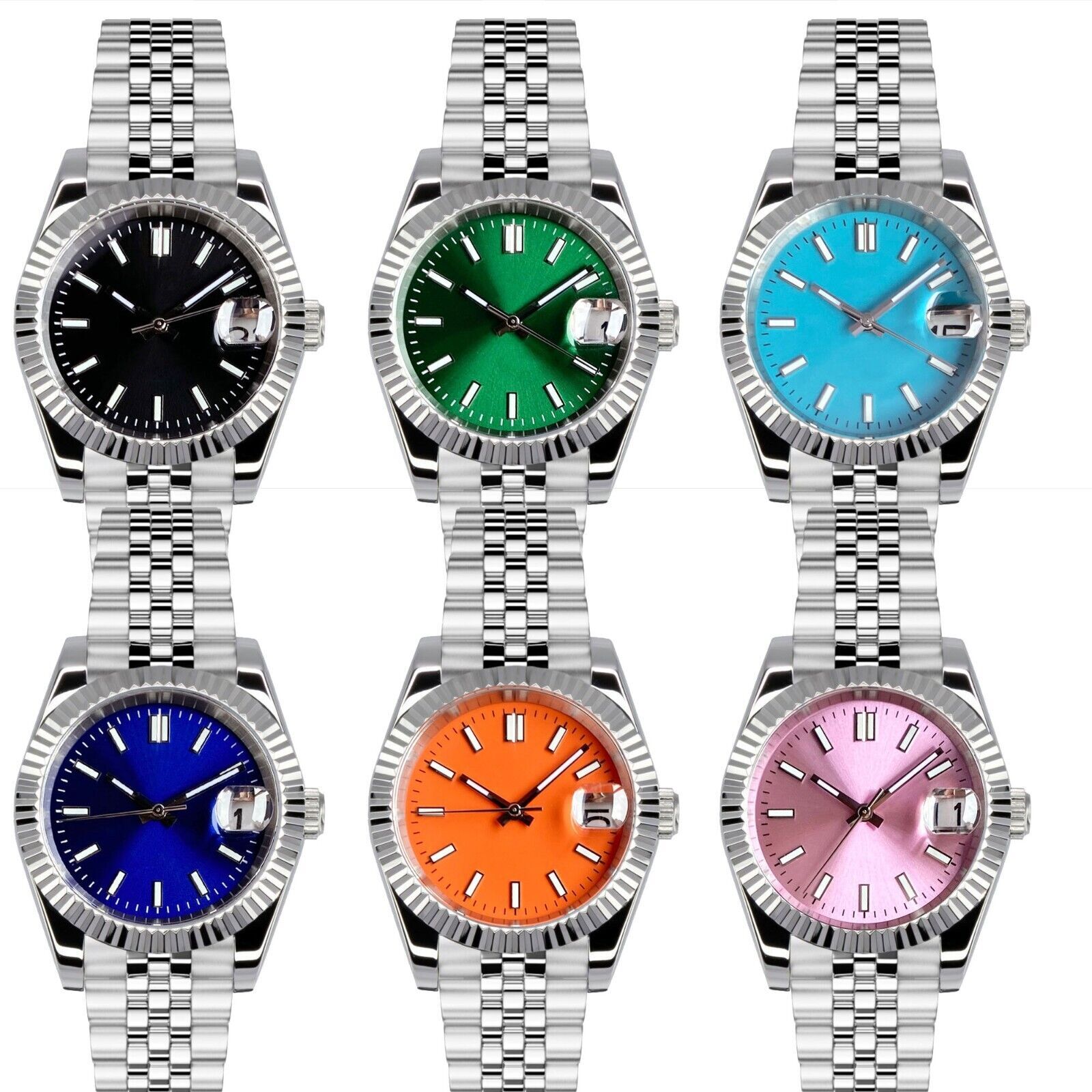 New Fixed Fluted Bezel 39mm 20ATM Automatic Watch For Men Japan NH35A movement