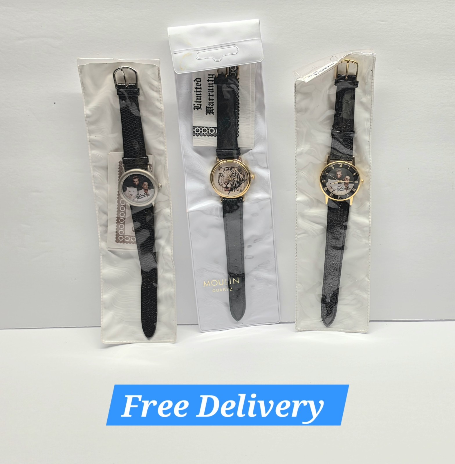 Lot of 3 Vintage SIEGFRIED & ROY Wristwatch Watch Las Vegas 1990s Tiger HTF RARE