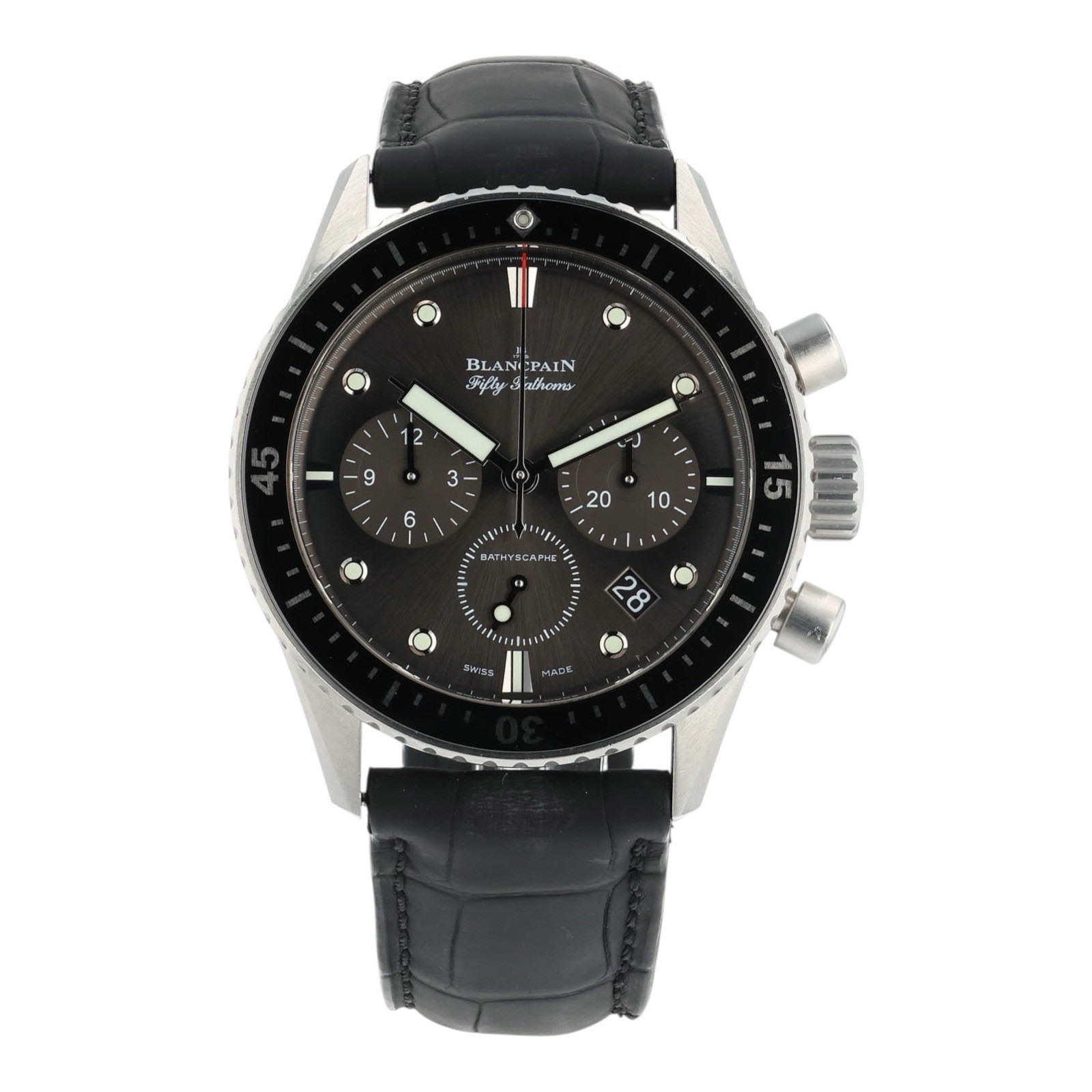 Blancpain Fifty Fathoms Stainless Steel Grey Dial 43mm Automatic Mens Watch 5200