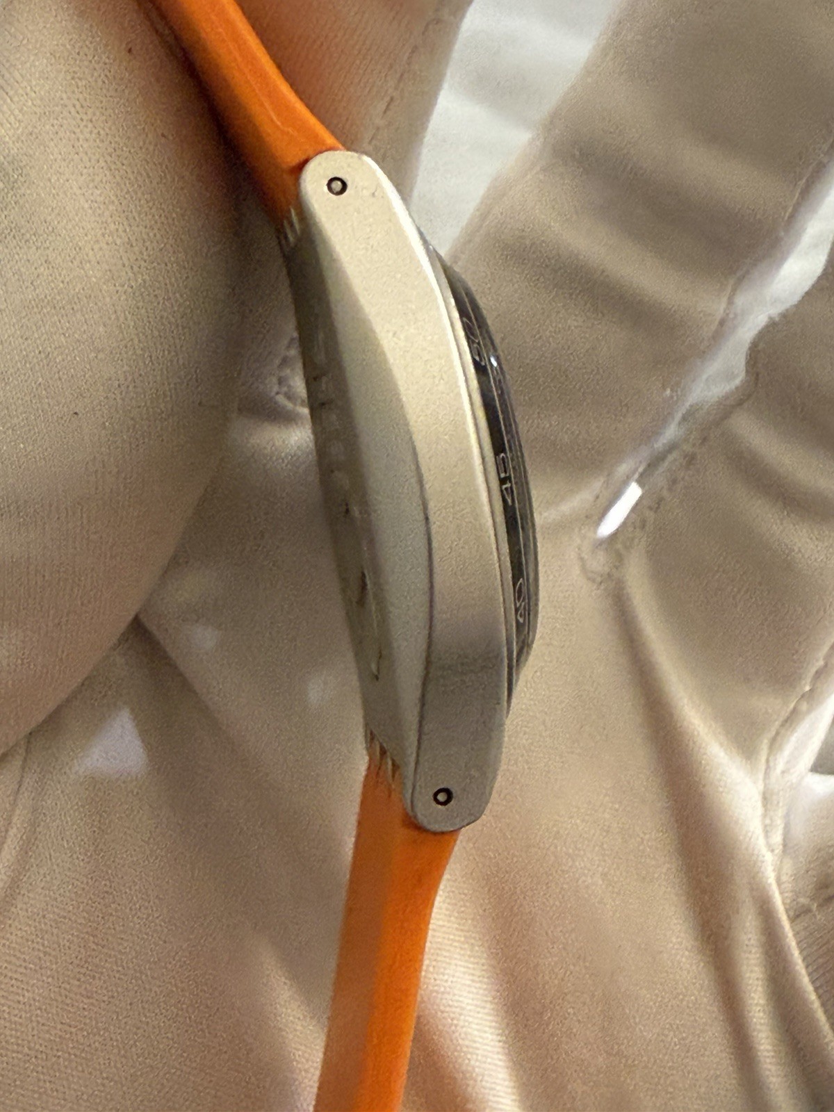 Swatch Irony Big “Jungle Joy” YGS4029 Aluminum Swiss Watch Orange Strap Ladies