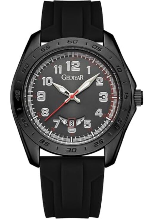 Stylish Wrist Watches for Mens,Arabic Numbers Casual Business Sport G717 black