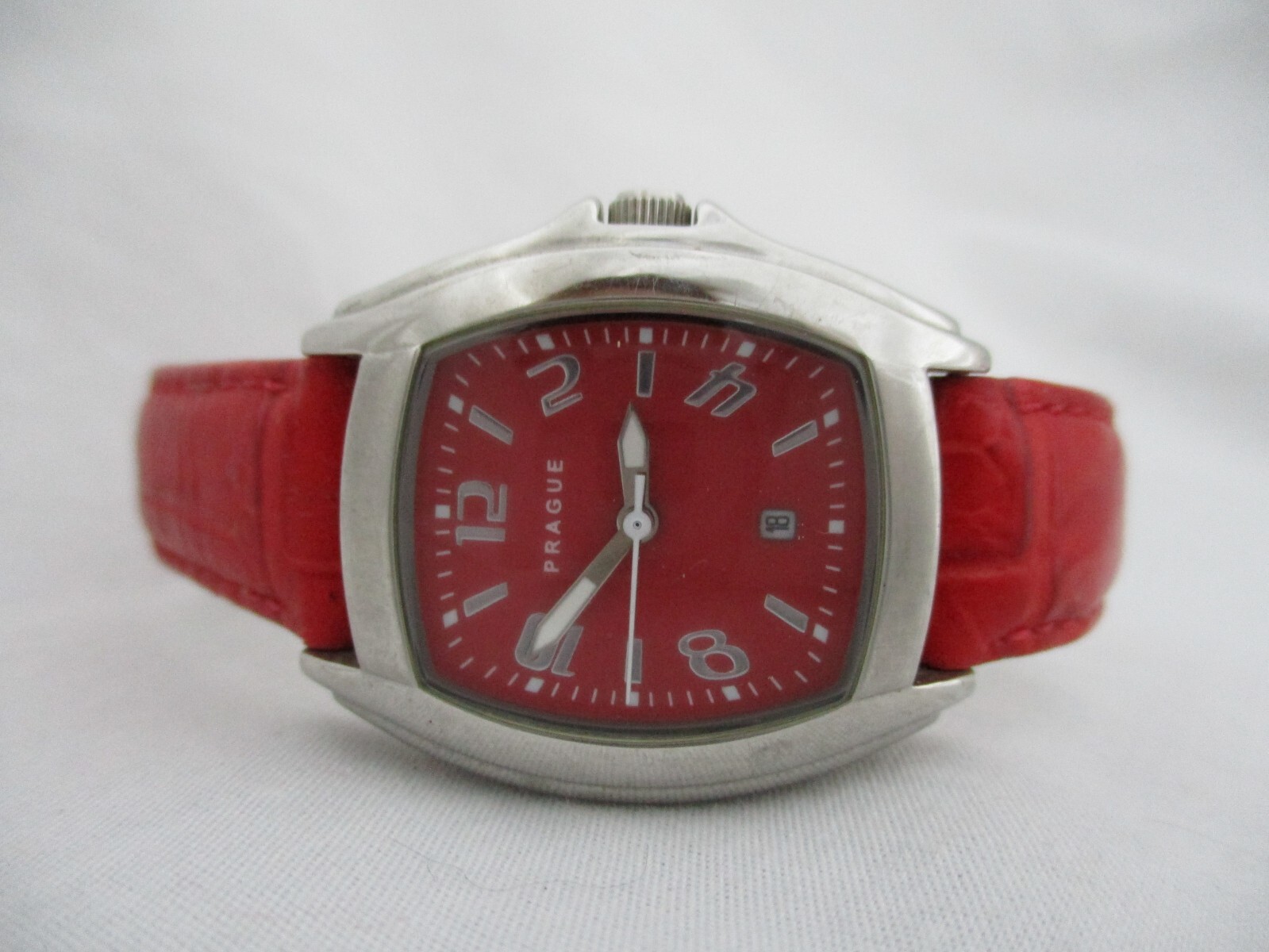 Prague Women’s Red Buckle Band Analog Watch Water Resistant