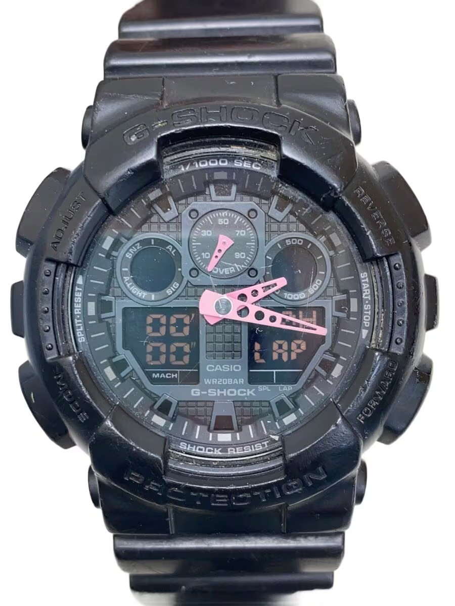 CASIO Quartz Wristwatch G SHOCK Digital Analog Black GA 100C 1A4JF