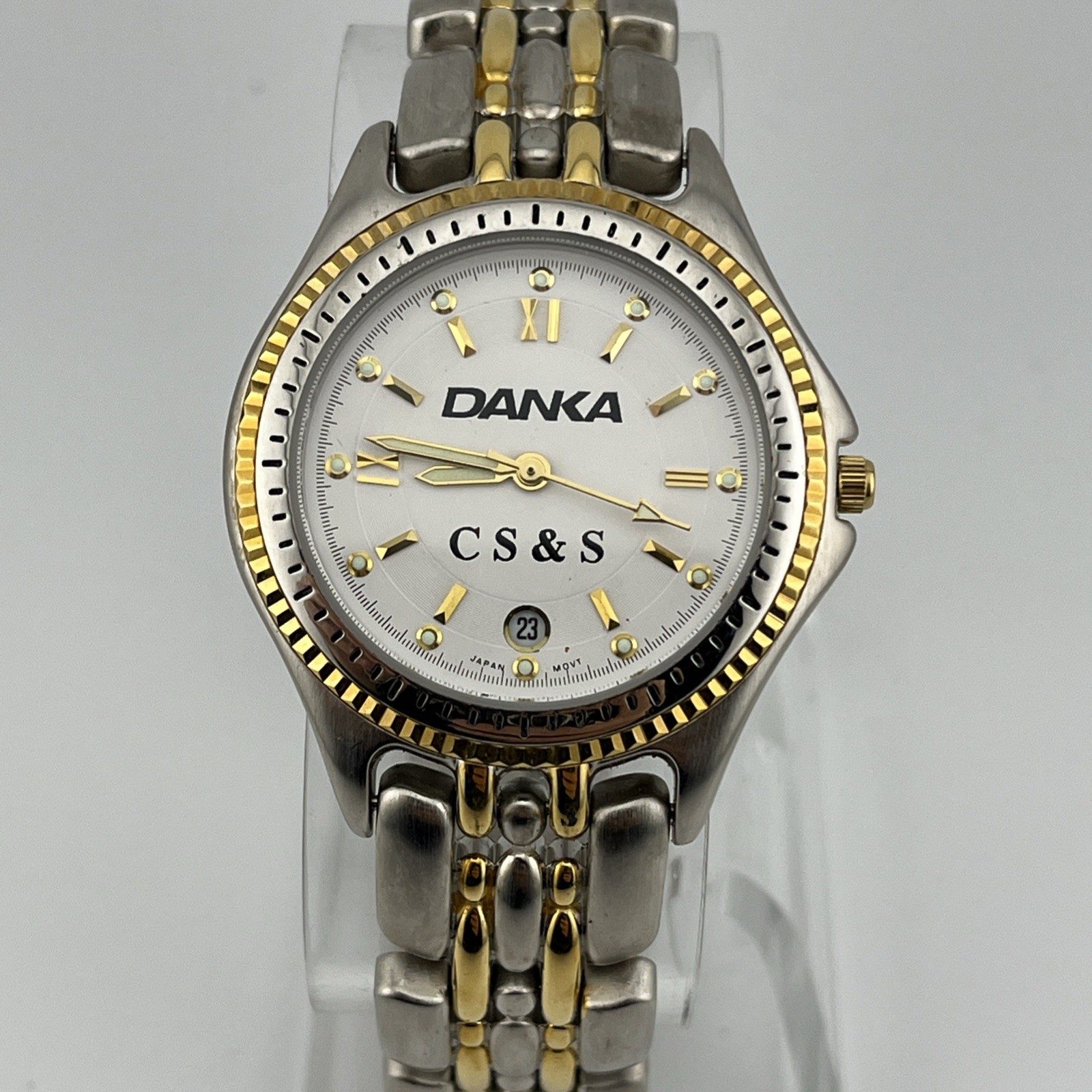 Danka Watch Men 37mm Case Two Tone 8.25″ Band- New Battery