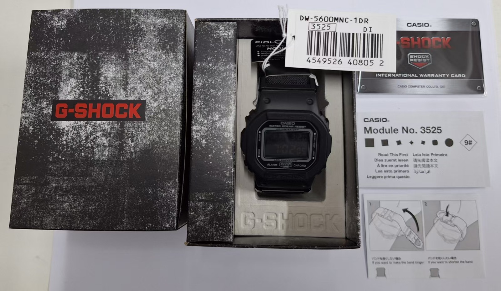 CASIO G-SHOCK DW-5600MNC-1DR Black Cloth Strap Band Men’s Watch