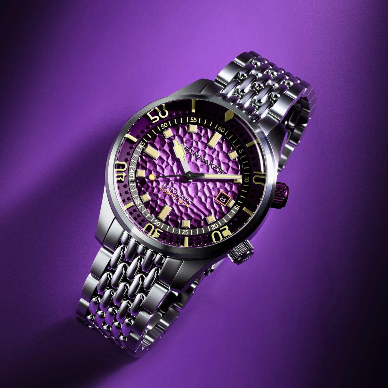Spinnaker Bradner Automatic Purple / Stainless Steel Purple Dial Wristwatch SP-