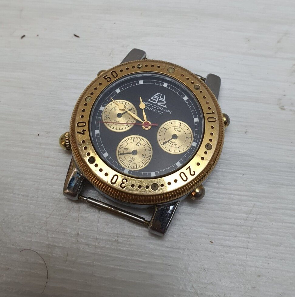 EU 92 Vintage Collectible Chronograph Wristwatch Watch Retro Working Quartz