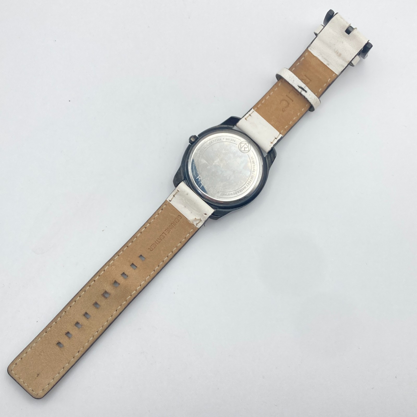 Fossil Relic Men’s Watch 41mm Black Date Leather 50M ZR77254 New Battery 9.5″