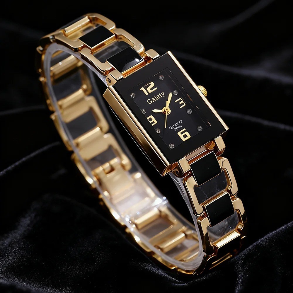 1PCS Trendy Fashion Luxury Digital Scale Rectangular Dial Women’s Quartz ML036A