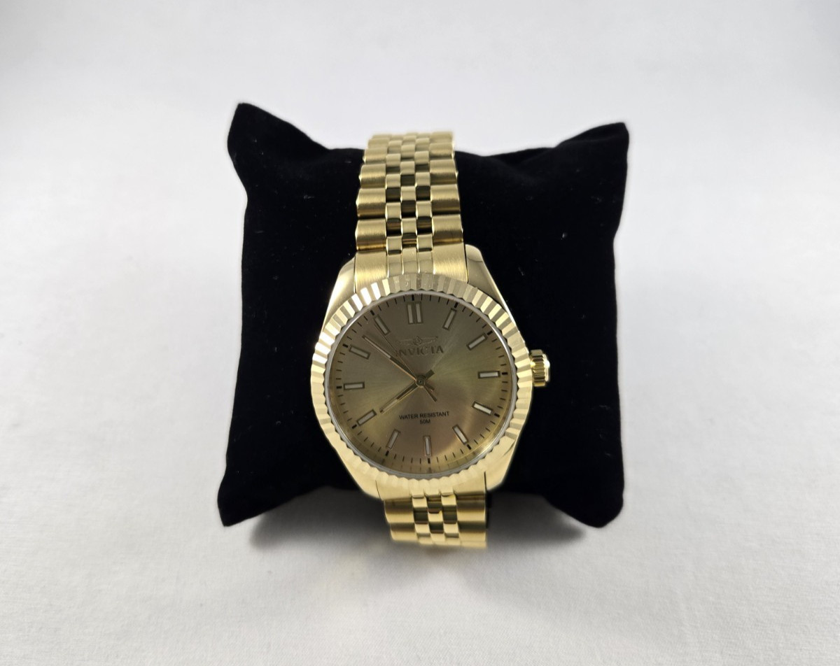 Authentic Invicta 29388 Quartz Watch Gold Dial Stainless Steel 43mm Men