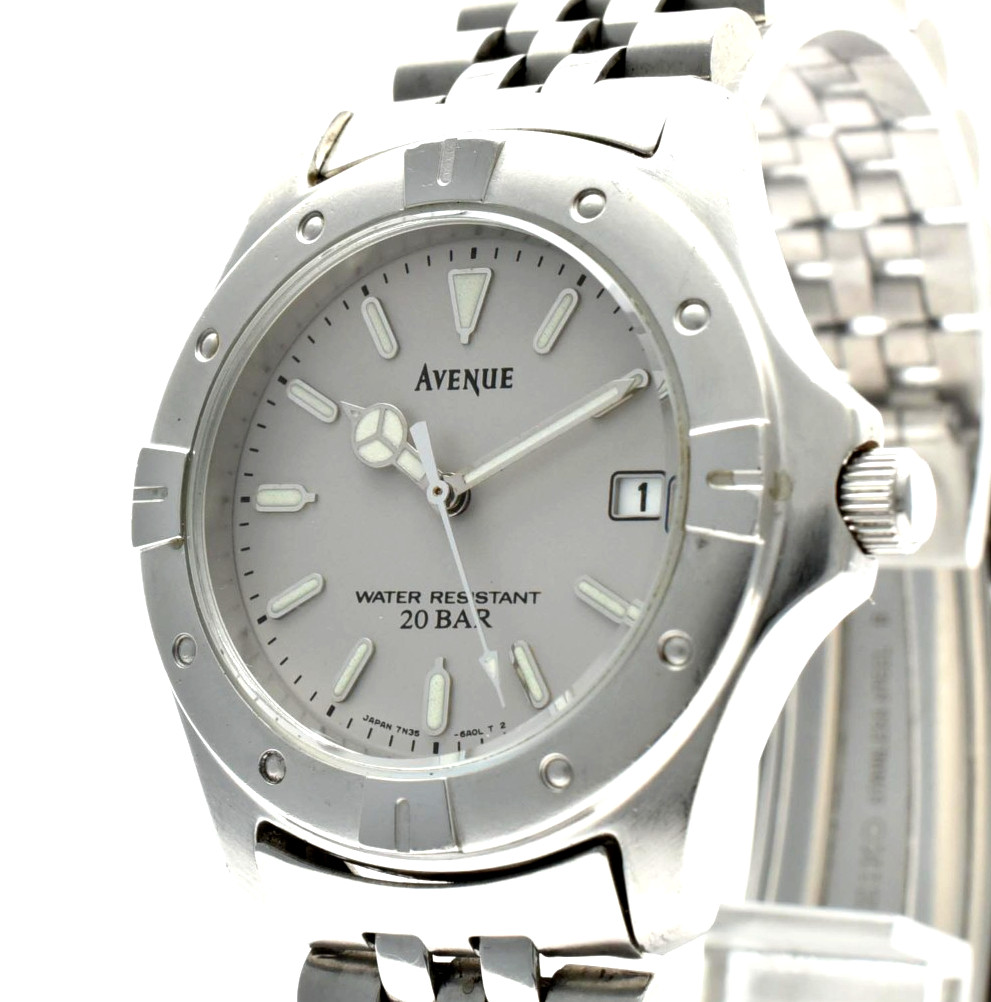 Vintage [Exc+5] SEIKO Avenue 7N35-6A00 Gray Dial New Battery Men’s Watch JAPAN