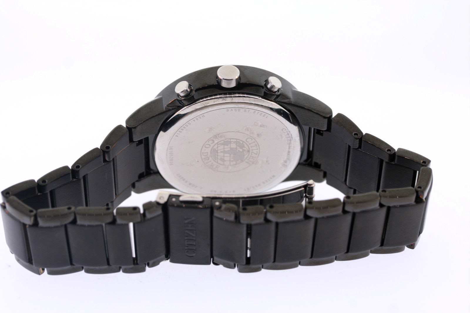 Men’s Citizen AT2245-57E Eco-Drive Axiom Black Stainless Steel Chronograph Watch