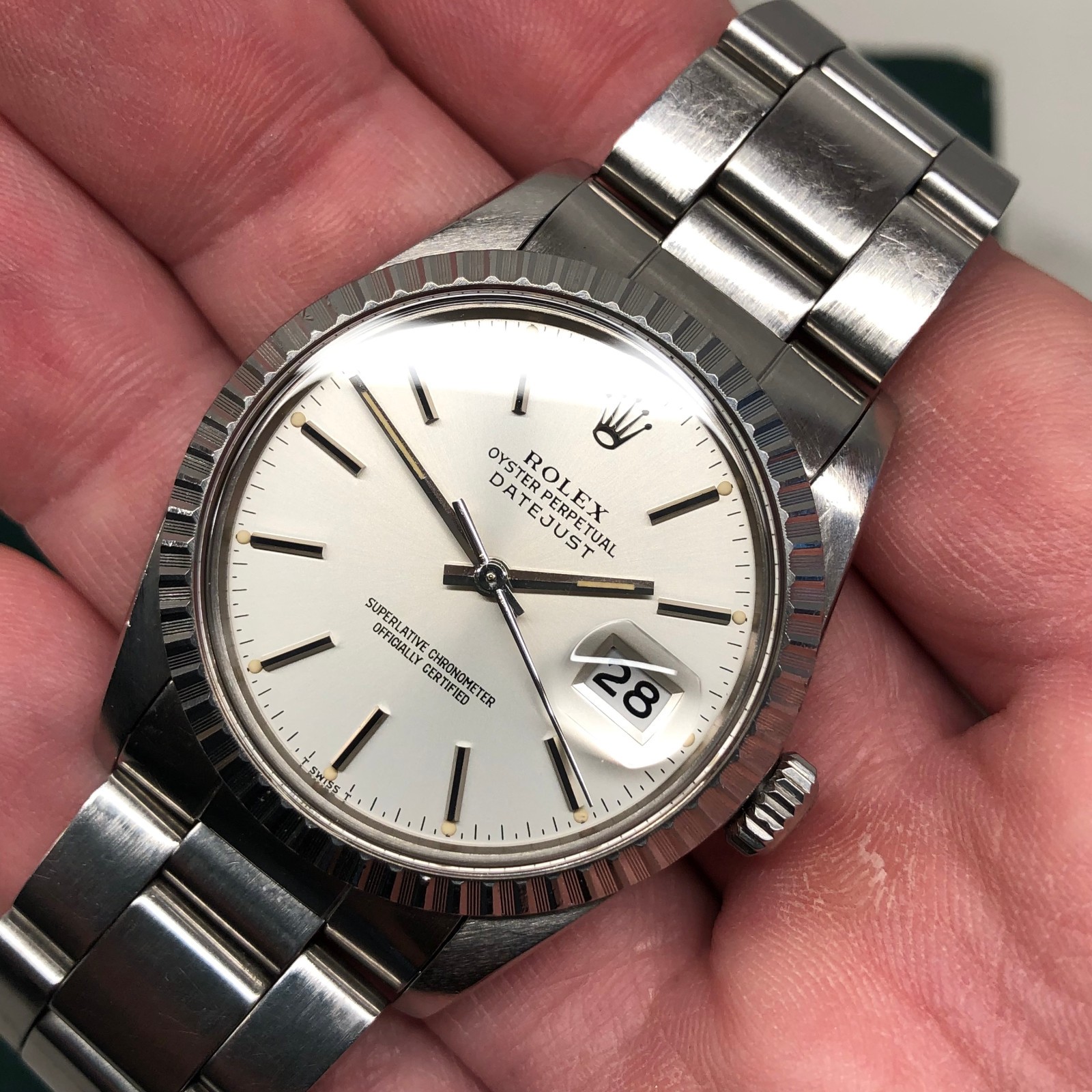 Rolex Datejust 16030 “IBM” Steel Engine Turned Automatic Watch