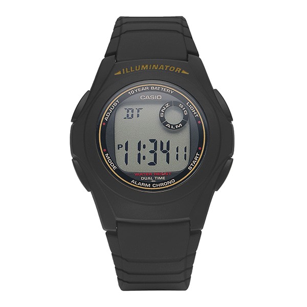 CASIO Digital Men’s Watch F-200W-9ADF 44.1mm Black Resin