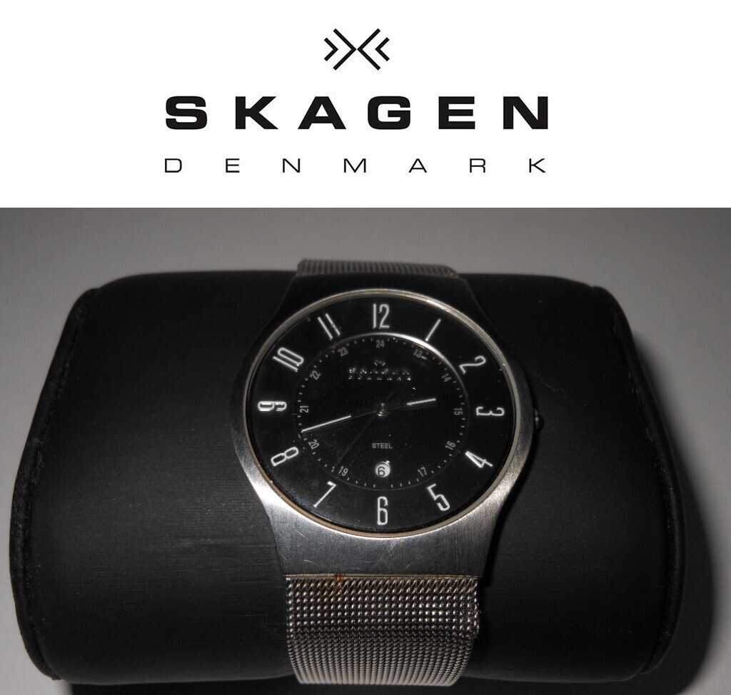 ‘ Scandinavian Denmark lightweight titanium SKAGEN wristwatch gray color ultra