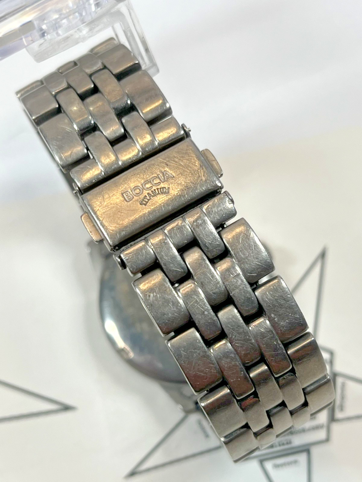 Boccia Titanium Watch Model 3631-02 All Titanium Case. New battery Bracelet Grey