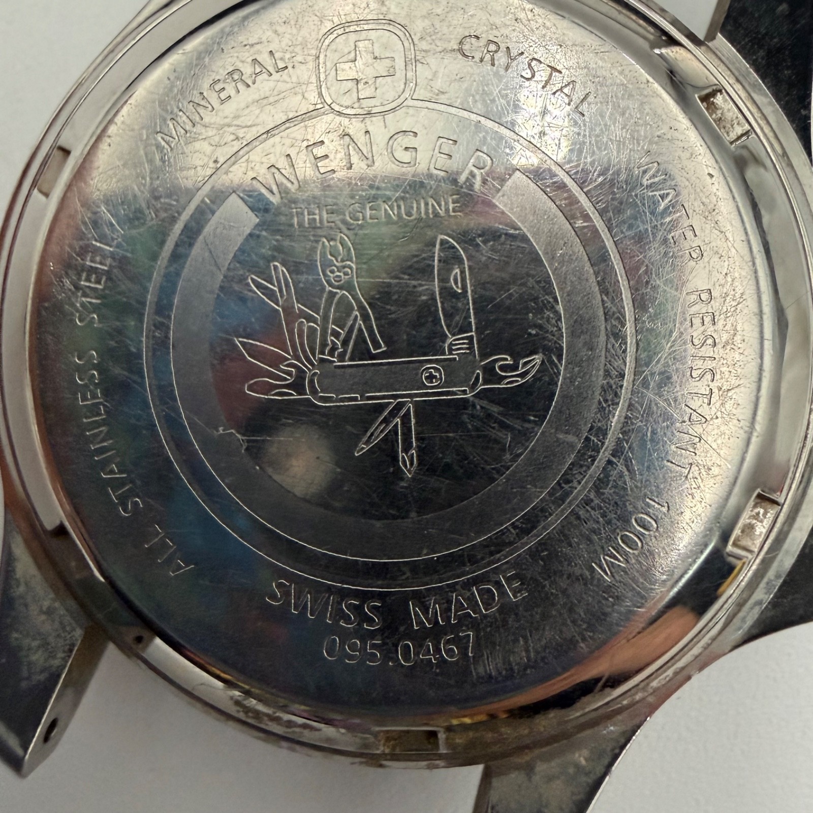 Vtg Wenger Swiss Army Style Field Watch 100M Quartz 095.0467 SwissMade For Parts