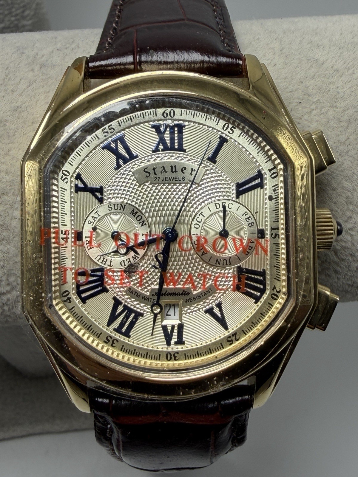 Stauer 19793 Automatic Working Mens Watch 40MM 8.5″ Leather Band