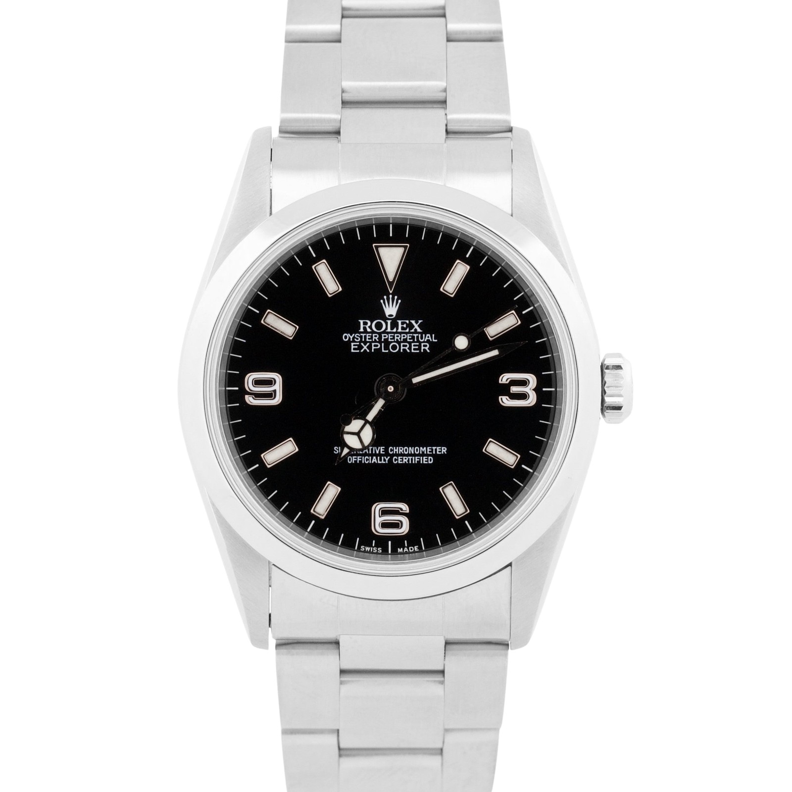 Rolex Explorer I BLACK 36mm 3-6-9 Stainless Steel Automatic Oyster Watch 14270