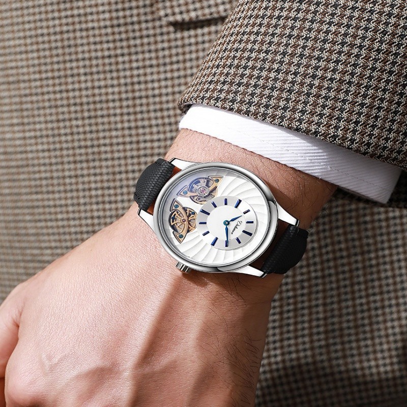 luxury Mens Tourbillon Automatic Mechanical Watch Alloy Self-winding Gift