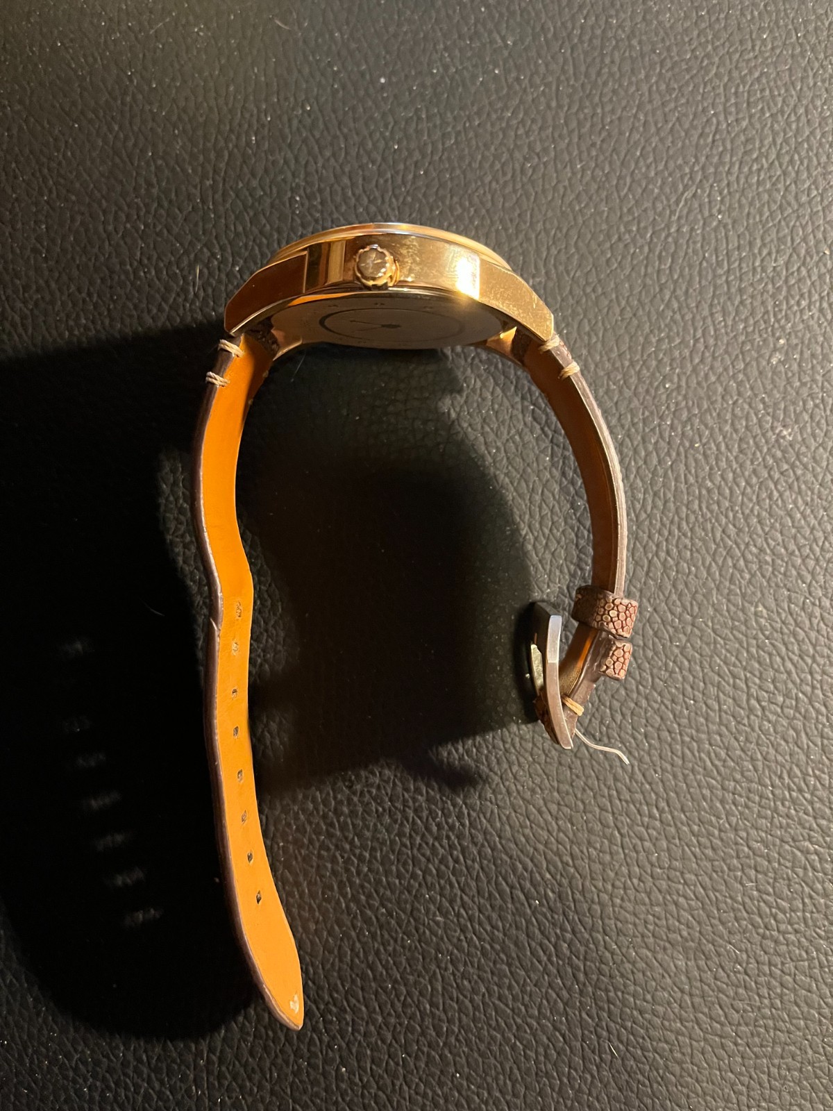 Egard Civil mens’ watch with stingray leather band; bought secondhand