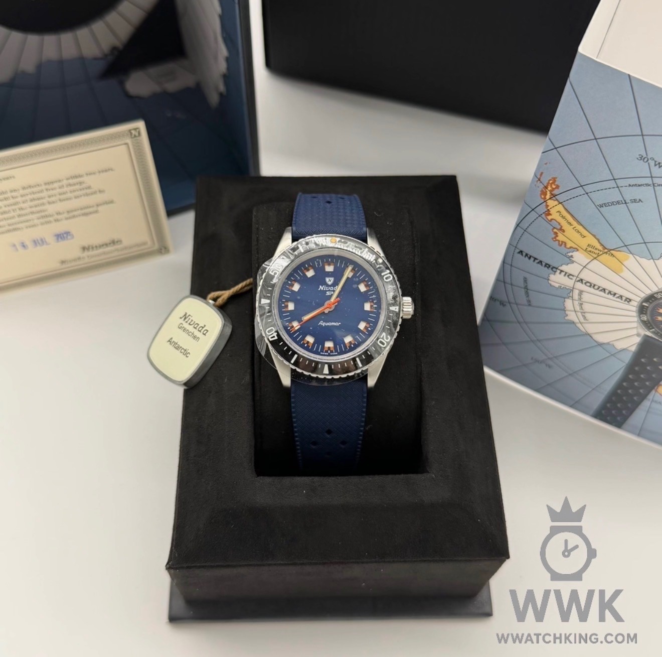 Nivada Grenchen ‘Aquamar Blue’ | Ref. 32074A24 | Blue Rubber Tropic Strap | Full
