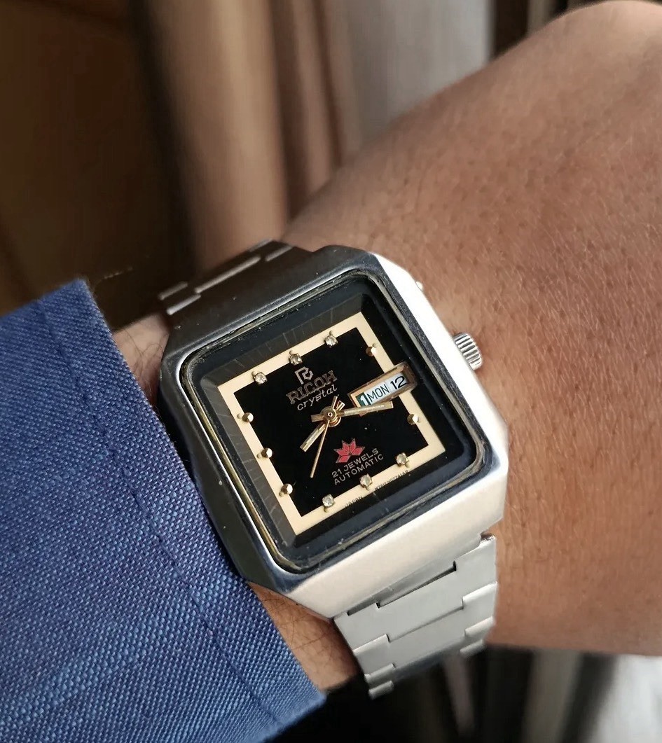 Ricoh Crystal 21 Jewels Rare Vintage Automatic Day Date
