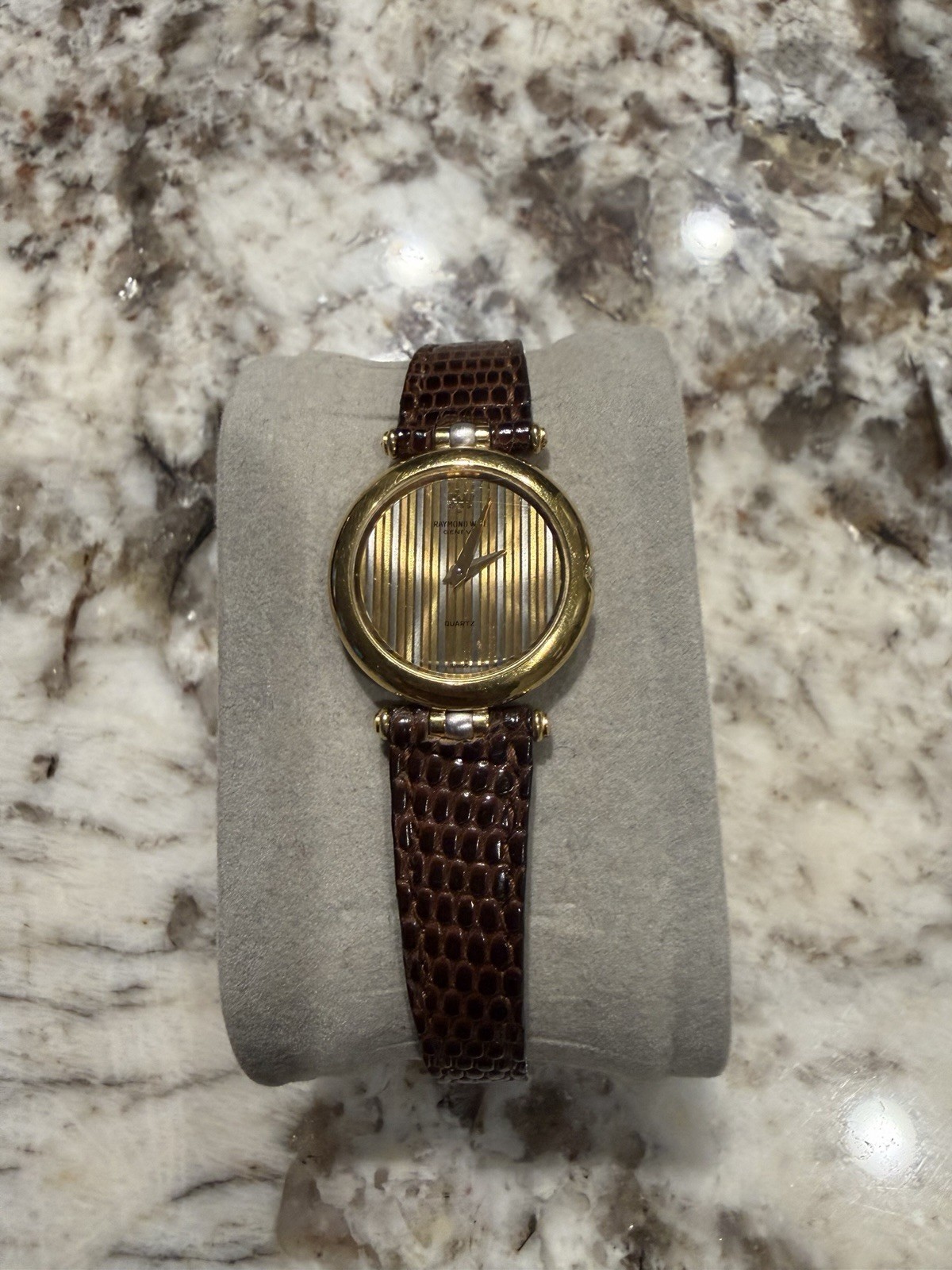 Raymond Weil Genève Women’s 2 Watch Lot Quartz Gold Plated Brown Leather