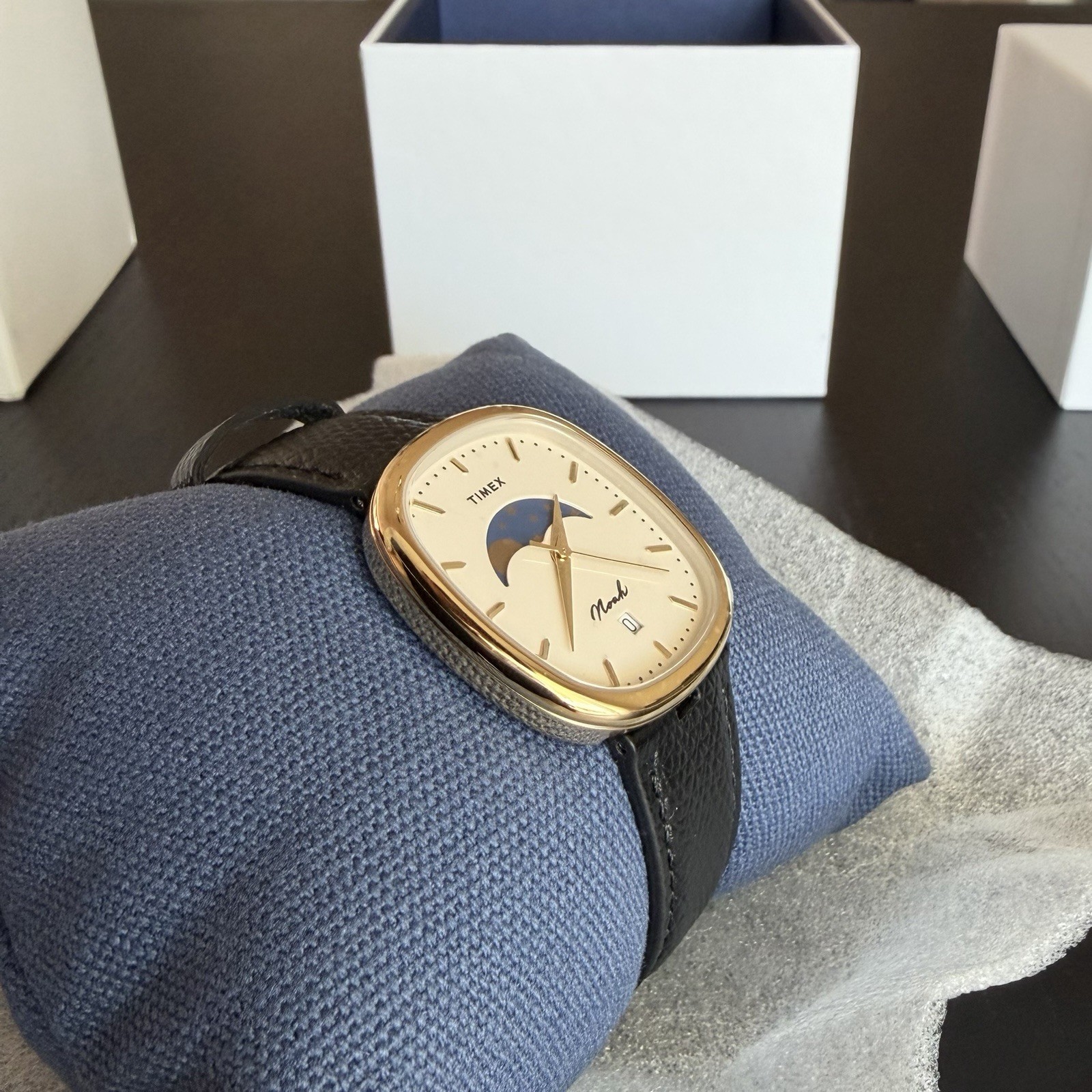 Timex x Noah Moonwatch Gold Plated Moon Phase New In Box Full Set