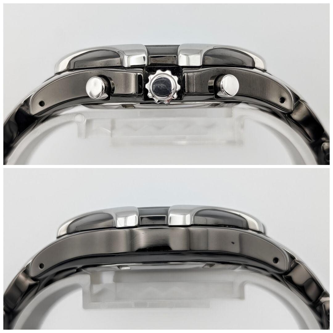 SEIKO Excelsior Solar Chronograph Black Dial V1720AK0 46.7mm Authenticated