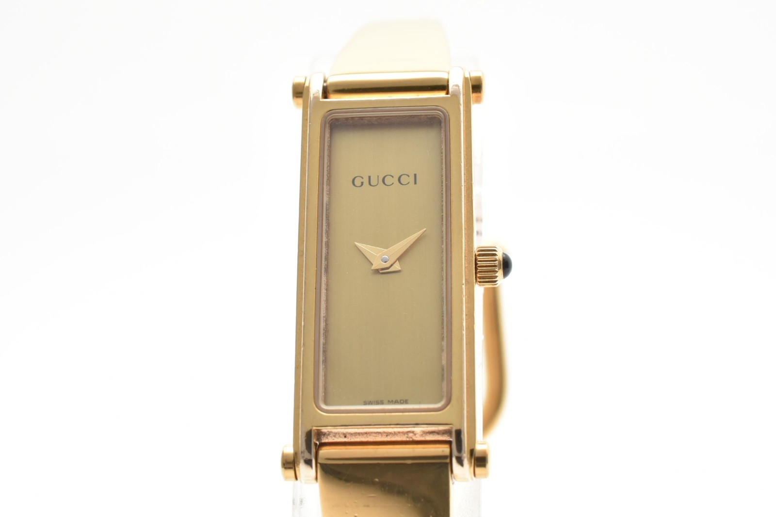 Vintage [N MINT] GUCCI 1500L Gold Dial 12mm Qz Bangle Ladies Watch JAPAN