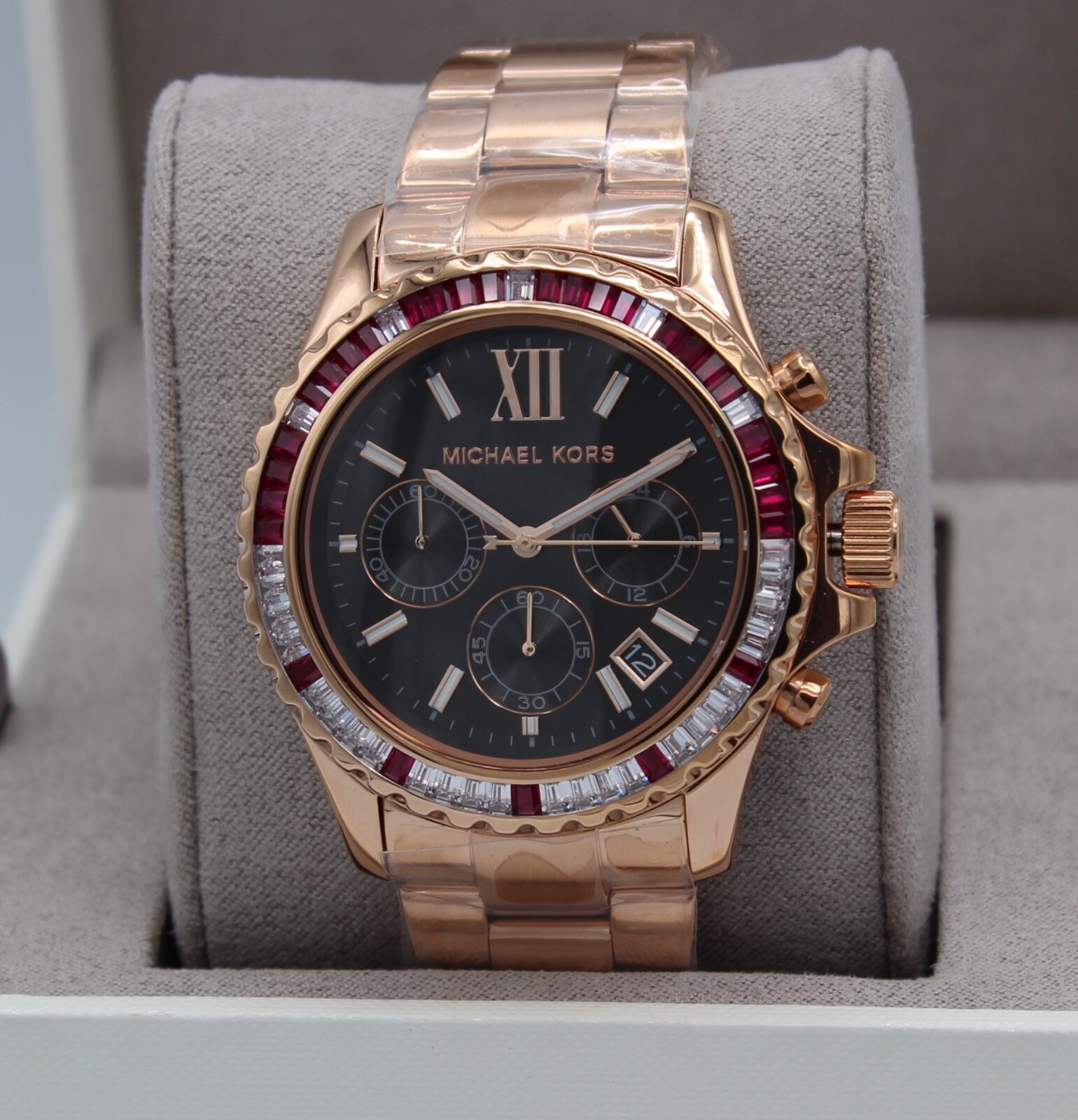 NEW AUTHENTIC MICHAEL KORS EVEREST ROSE GOLD PINK CRYSTALS MK6972 WOMEN’S WATCH